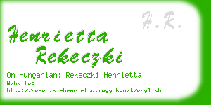 henrietta rekeczki business card